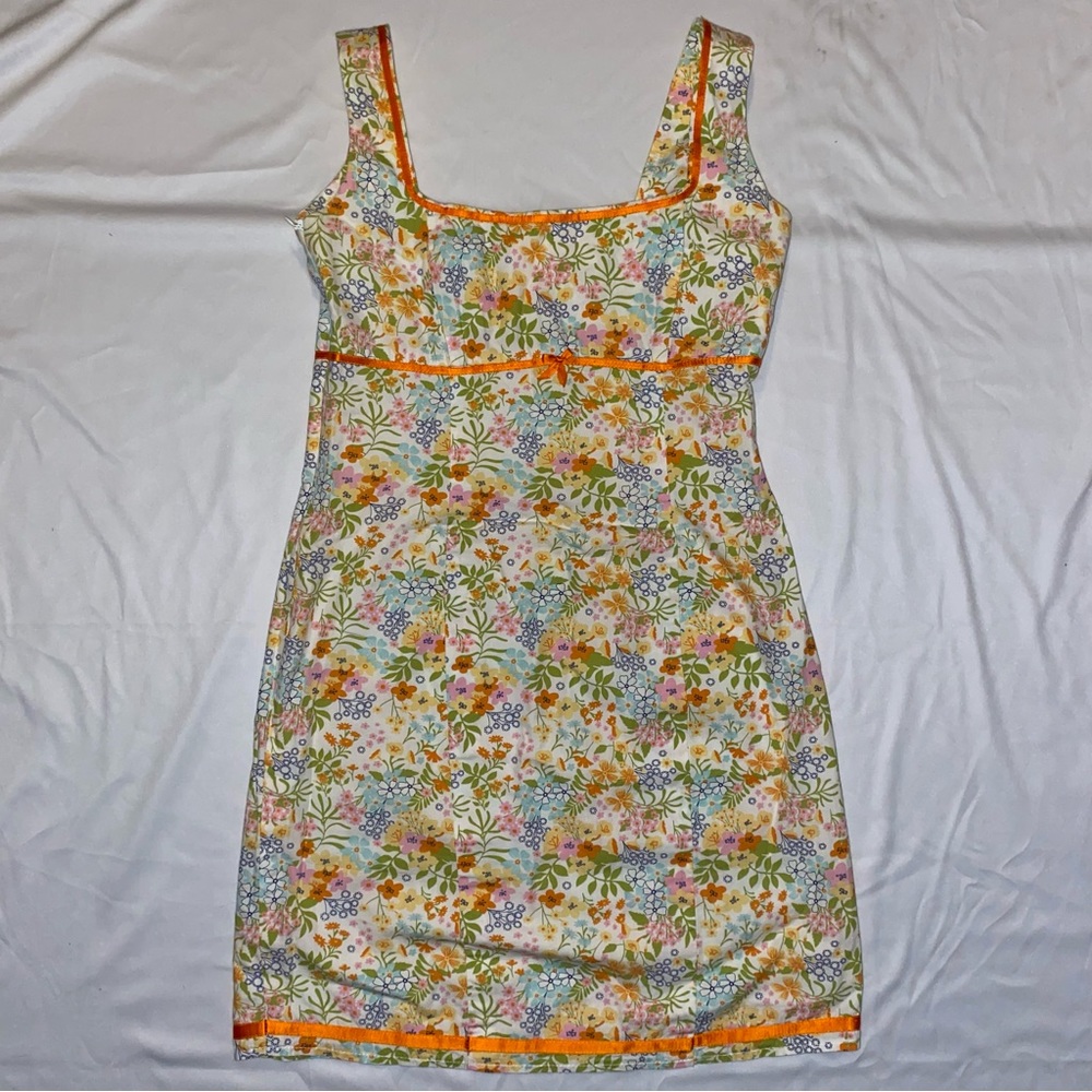 Floral Square Neck Mini Dress